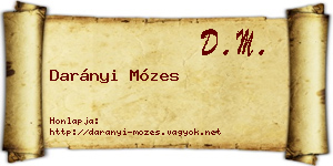 Darányi Mózes névjegykártya